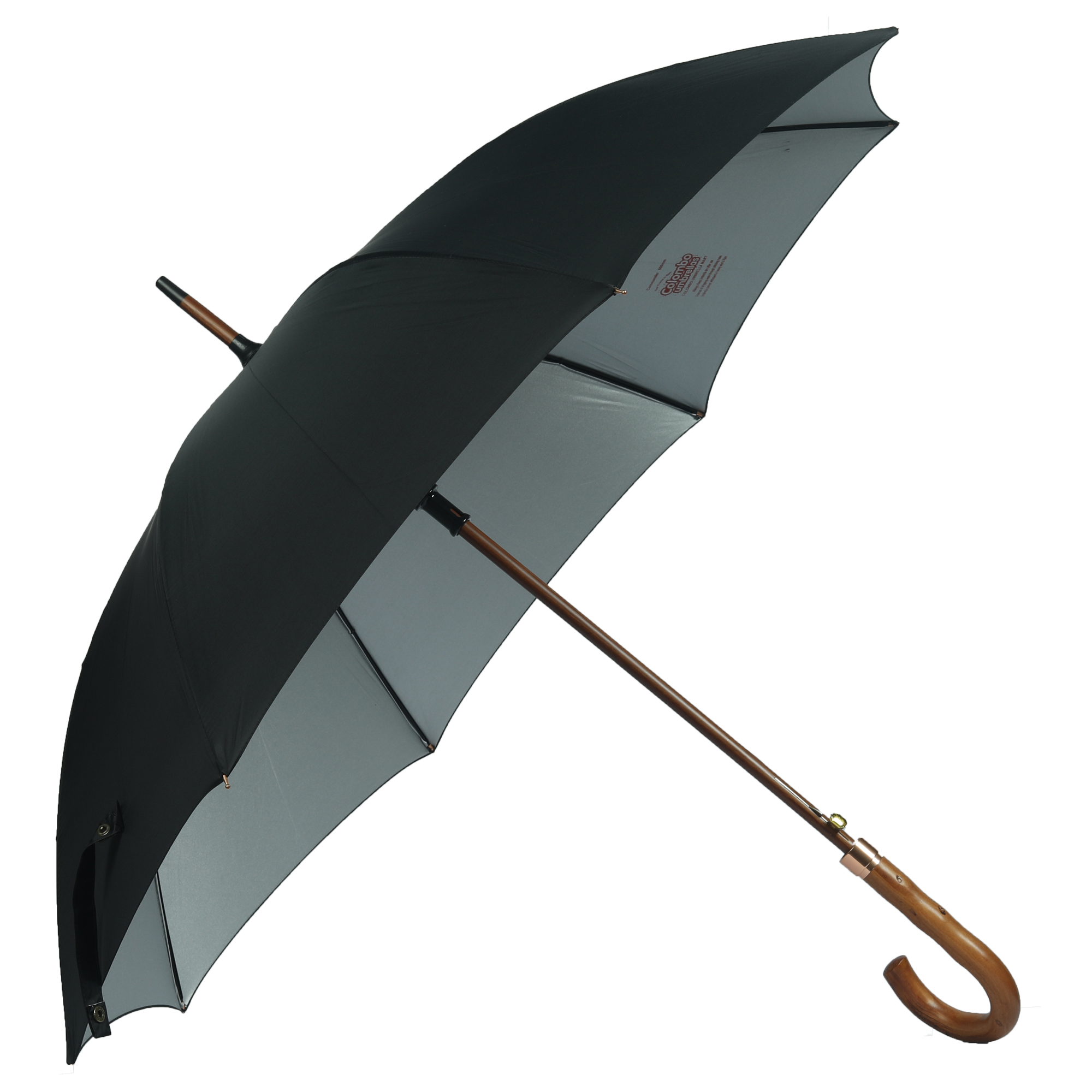 COLOMBO UMBRELLAS Gents Commandor Umbrella with Wooden Handle -1